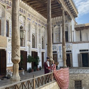 Blick auf ein Gebäude in Bukhara