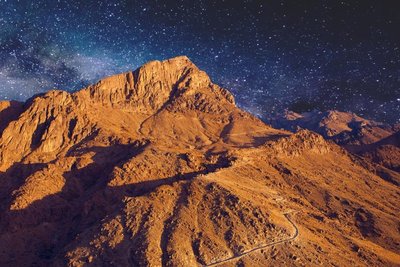 Sternenhimmel im Gebirge, Sinai Aegypten