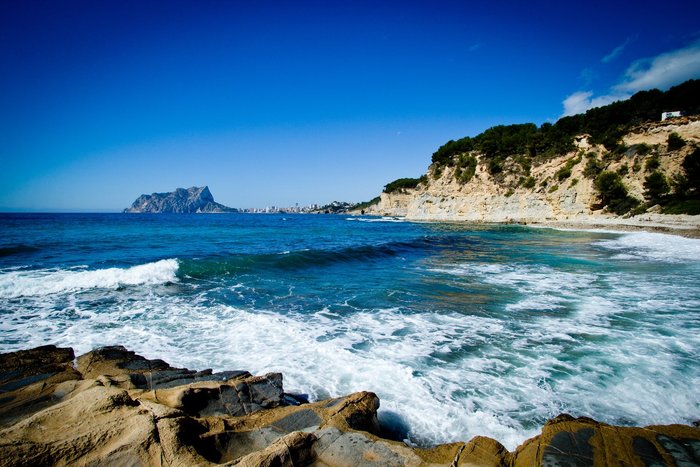 Blick auf Küste, Spanien