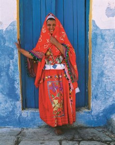 Berberfrau in Matmata, Gabes, Tunesien