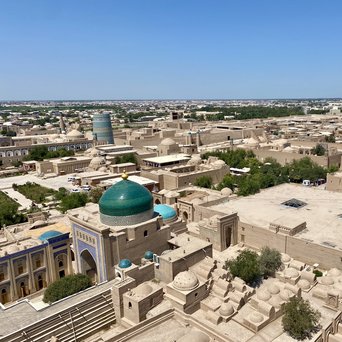 Blick von oben auf die Stadt Khiva