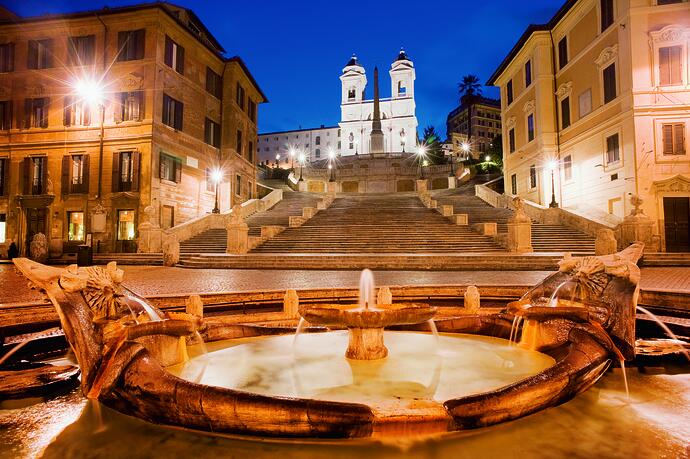 Spanische Treppe bei Nacht