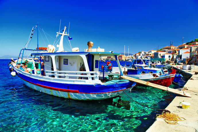 Traditionelle Fischerboote vor Rhodos