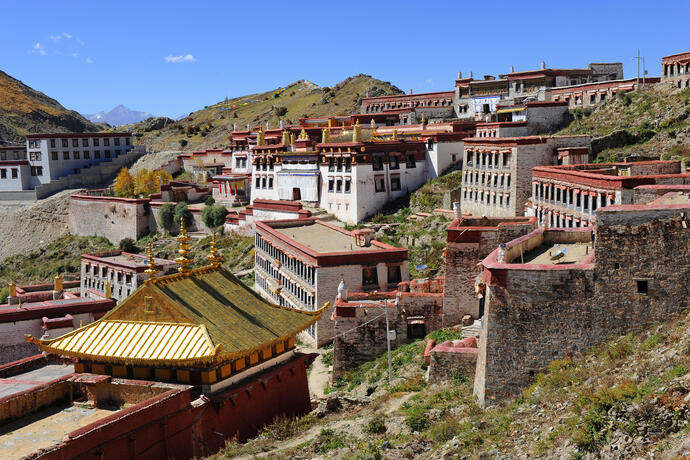 Panorama des Tashilunpo-Kloster in Shigatse 