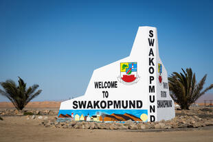 Willkommensschild in Swakopmund