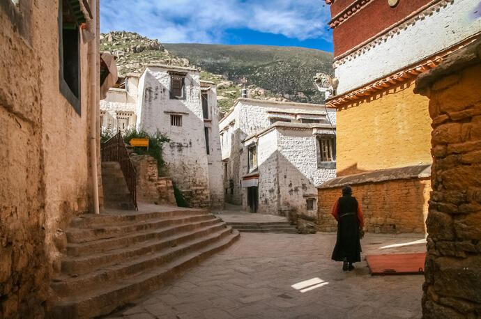 Blick auf die Straßen in Lhasa  