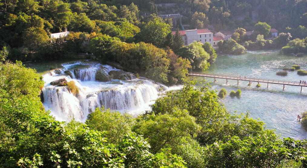 Krka Wasserfälle Skradinski buk von oben