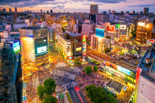 Kreuzung in Shibuya in Tokyo