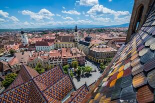 Luftbild von Hermannstadt (Sibiu)