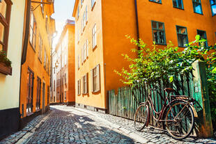 Straße in der Altstadt von Stockholm 