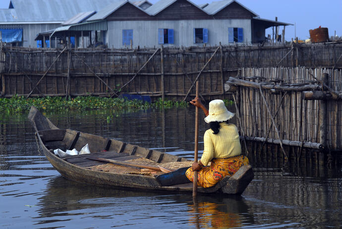 Boot auf dem Tonle Sap