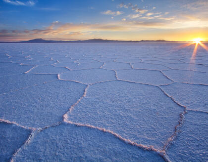 Sonnenaufgang am Salar de Uyuni