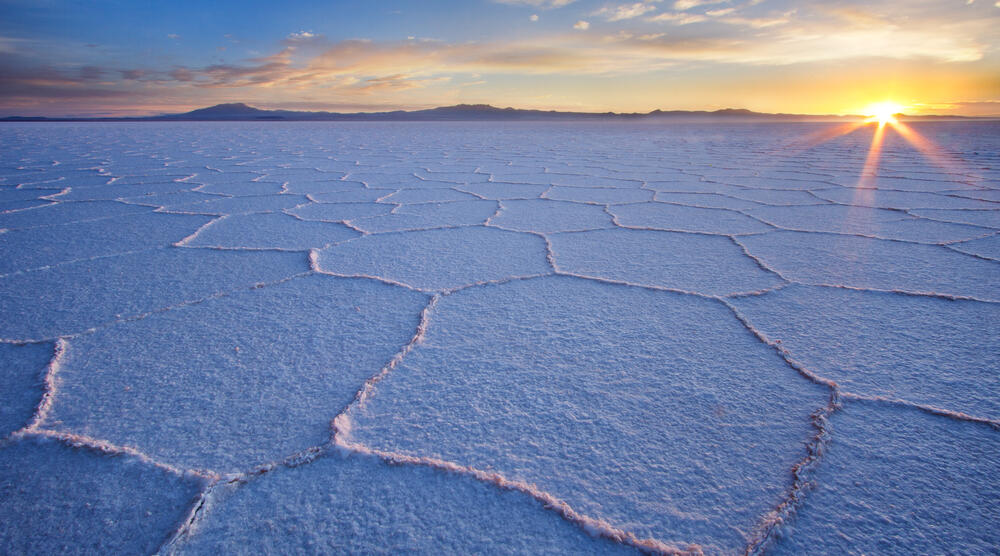 Sonnenaufgang am Salar de Uyuni