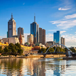 Blick auf Skyline von Melbourne