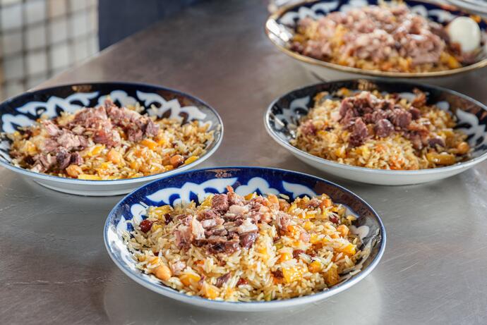 usbekisches Plov in Taschkent 