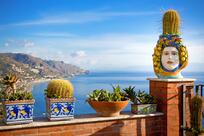 Taormina Aussicht Terrasse 