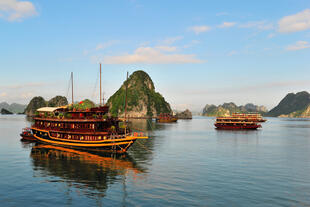 Boote in der Halong Bucht