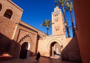 Blick auf den Turm der Koutoubia Moschee