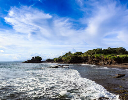 Blick auf den Tanah Lot Tempel