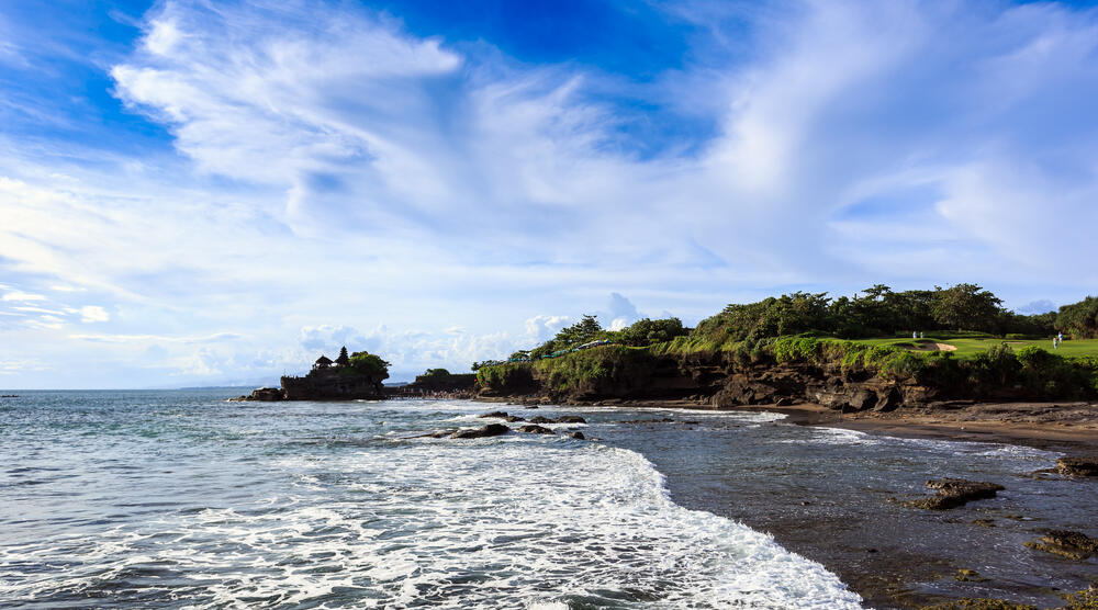 Blick auf den Tanah Lot Tempel