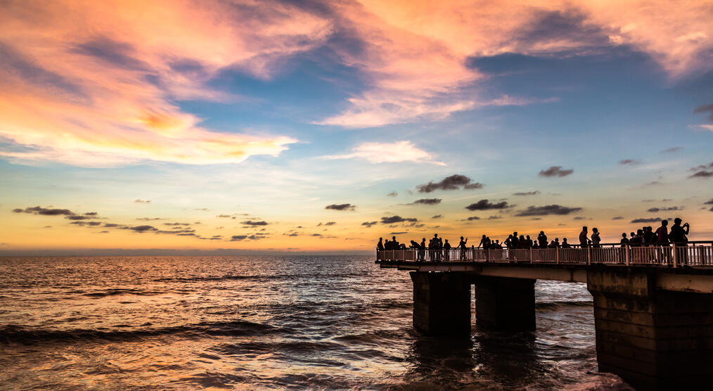 Sonnenuntergang an der Galle Face Green