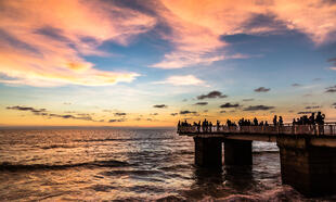 Sonnenuntergang an der Galle Face Green