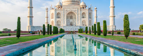 Das Taj Mahal als klassisches Fernreiseziel im Dezember