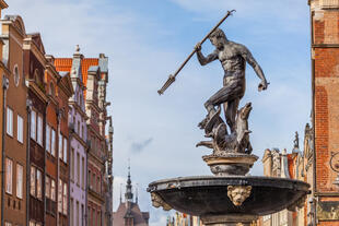 Berühmter Neptunbrunnen in Danzig