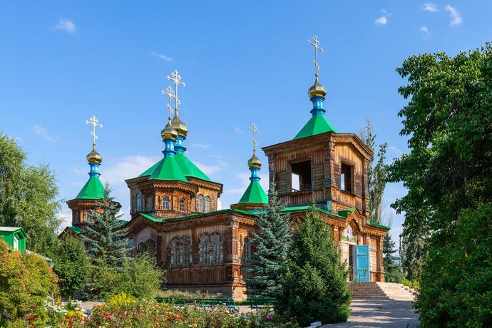 heilige Dreifaltigkeitskirche aus Holz in Karakol 