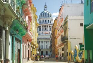 Schöne koloniale Häuser in Havanna