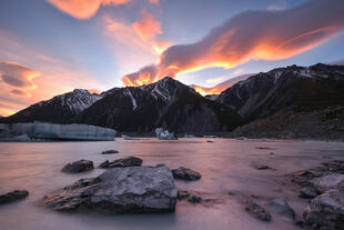 Sonnenuntergang am Mount Cook 