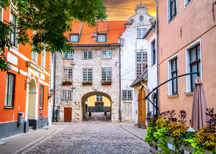 mittelalterliche Straße in Riga