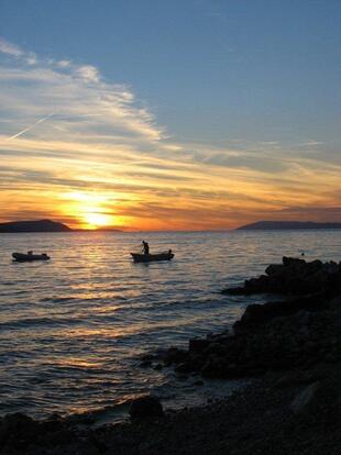 Abendstimmung in Zaostrog am Meer