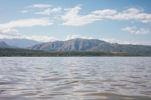 See und bergige Landschaft in Arba Minch