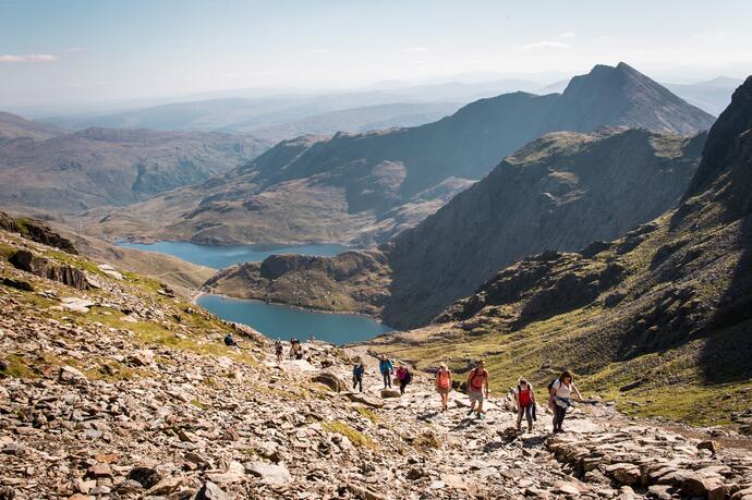 Wandern am Berg Snowdon