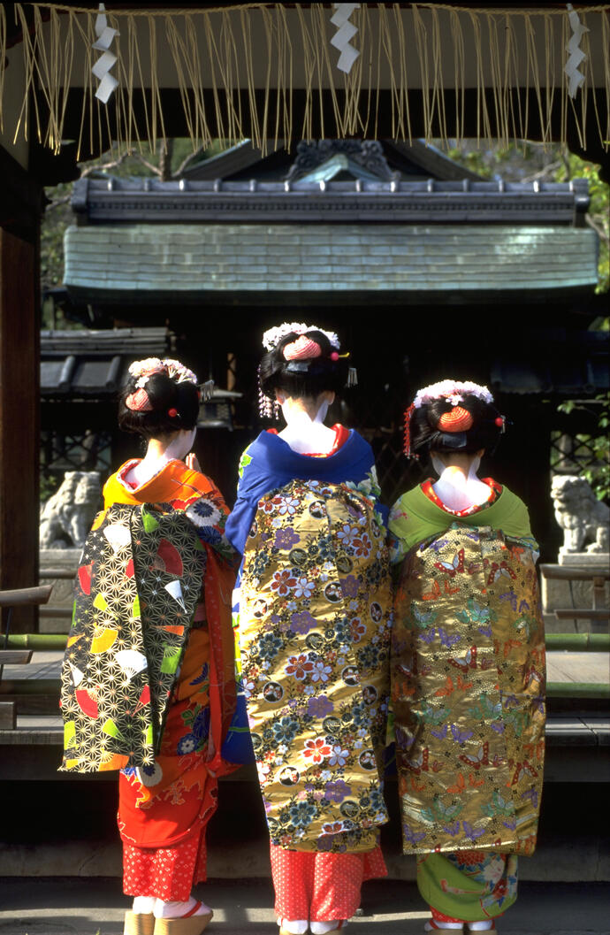 Geishas Rückenansicht 