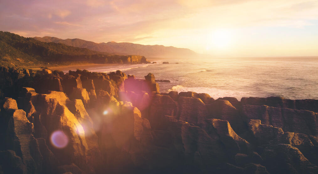 Punakaiki bei Sonnenuntergang 