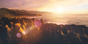 Punakaiki bei Sonnenuntergang 