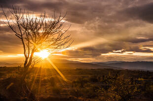 Sonnenuntergang in der Tatacoa-Wüste