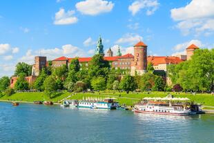 Blick auf den Wawel-Hügel in Krakau