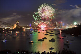 Feuerwerk auf Harbour Bridge 