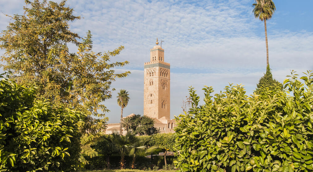 Blick auf die Koutoubia Moschee