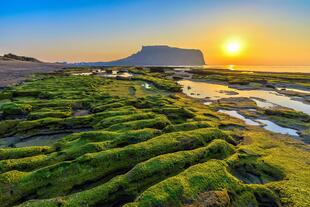 Sonnenaufgang Jeju Do Insel mit Sunrise Peack