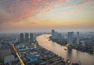 Chao Phraya bei Sonnenuntergang