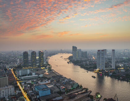 Chao Phraya bei Sonnenuntergang