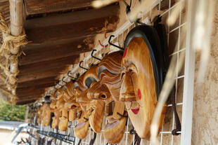 traditionelle Masken im Andong Hahoe Village 