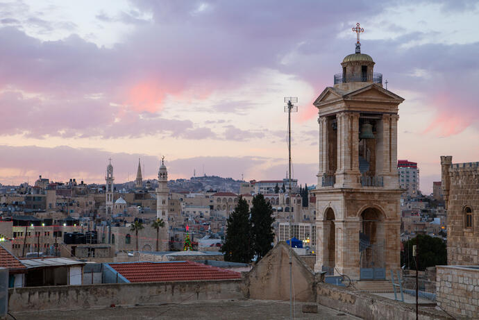 Bethlehem bei Sonnenuntergang 