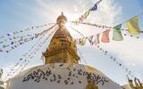 Kathmandu Monkey Temple im Sonnenlicht