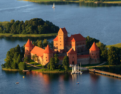 Burg Trakai aus der Vogelperspektive