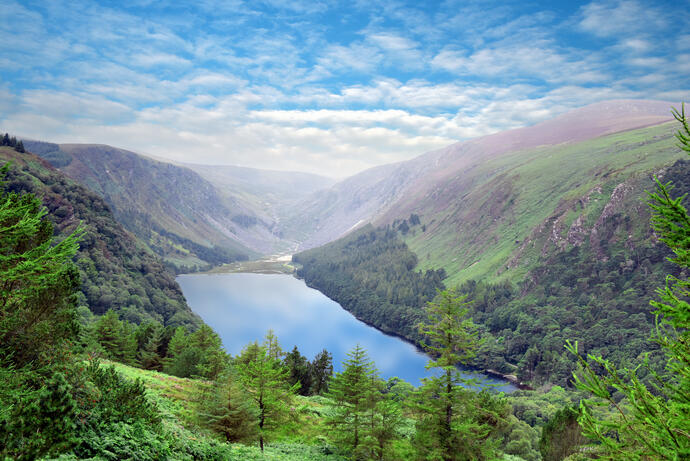 Blick auf das Glendalough-Tal